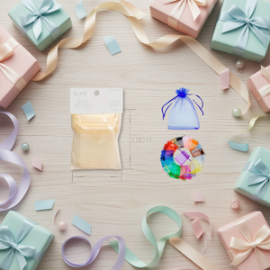 Sacchetti regalo in organza ILAN 10x15 cm colore crema confezione da 8 per regali - Product Image 2