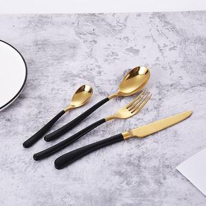 Vaisselle dorée en gros pour restaurants, couverts en acier inoxydable, cuillères, fourchettes, couteaux, ensemble de couverts dorés pour mariage, pour toutes les occasions - Product Image 6