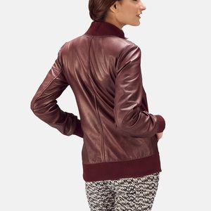 Women's Modern Style Slim Fit Sheep Skin Bomber <b>Jacket</b> Fashionable Breathable <b>Leather</b> Women's <b>Jackets</b> - Product Image 3