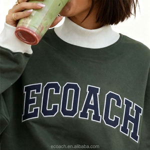 Sudadera negra con cuello alto para mujer, de punto, de manga larga, para otoño, corte regular - Product Image 2