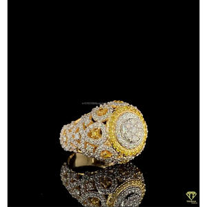 Anillo de Campeonato con Diamantes Cultivados en Laboratorio para Hombre, Anillo de Oro Amarillo con Incrustaciones de Diamantes, Anillo de Lujo Estilo Hip Hop - Product Image 6