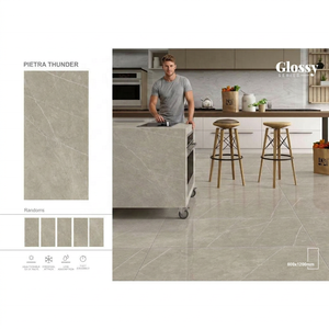 Carreaux de porcelaine brillants Pulpis Bronze 600x1200mm, céramique 2x4, pleine masse, fabriqués en Inde, découpés au jet d'eau CNC pour carrelage en porcelaine - Product Image 3