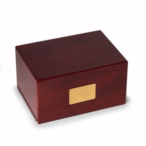 Boîte à bijoux classique en bois rectangulaire avec couvercle, surface polie, boîte de rangement à 1 niveau - Product Image 1