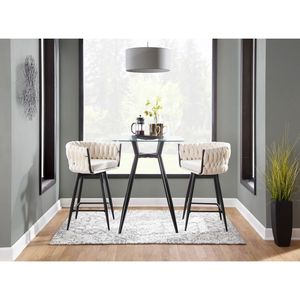 Tavolo da Bar Clara in Stile Mid-Century Moderno, Design Quadrato con Gambe in Metallo Nero e Piano in Vetro Trasparente - Product Image 5