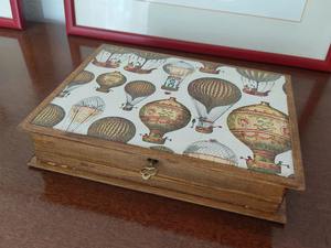 Boîte en bois imprimée pour pinceaux de maquillage, boîte à cosmétiques et bijoux, boîte de rangement pour organisation de coiffeuse, vente en gros - Product Image 5