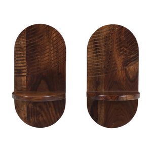 Solid Sheesham Wood Wall Mounted <b>Candle</b> Holder | Wooden Pillar Mombatti Stand for Home Décor | Farmhouse <b>Floating</b> <b>Candle</b> - Product Image 5