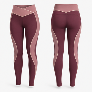 Leggings de Yoga MEGAMAPLE de Cintura Alta, Corte Completo, Diseño con Bloques de Color, Impresión por Sublimación, Transpirables, Elásticos en Cuatro Direcciones, con Cordón Ajustable - Product Image 1