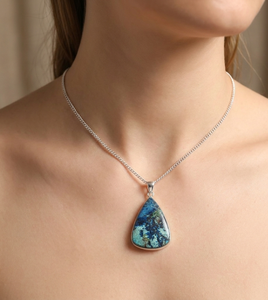 <b>Top</b> Quality Shattuckite Teardrop Pendant 925 Sterling Silver <b>Rose</b> Gold Yellow Gold Plated Handmade Gemstone Jewelry for Unisex - Product Image 2