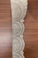 Bordure de ruban brodée de perles et de sequins en organza, style ethnique indien de luxe, pour robe de mariée, largeur 4 pouces, pour la couture et la décoration