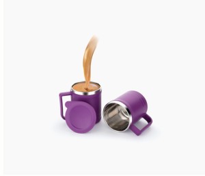 Mug élégant en acier inoxydable pour café et thé, tasse de qualité supérieure avec poignée pour la maison, le bureau, les voyages, cadeau, cuisine, boisson - Product Image 3