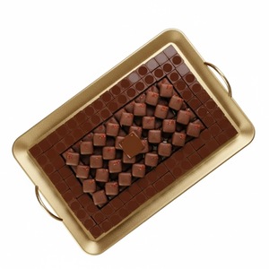 Attractive Design Table Decorative Chocolate Serving Tray Finest Quality <b>Large</b> Silver Metal Chocolate Tray Dessert Display - Product Image 2