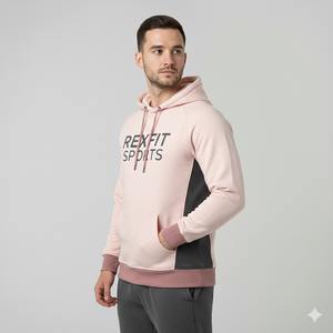 Vêtements de sport pour l'hiver, sweat à capuche épais en molleton pour homme, couleur unie, taille plus, sweat à capuche de sport pour homme, service OEM - Product Image 4