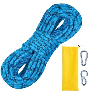 Corda Statica da Arrampicata per Esterni 25KN di Tensione di Rottura 9.7M (32ft) 10.5mm in Fibra con Moschettoni in Acciaio - Accessori per Attrezzatura da Arrampicata - Product Image 1