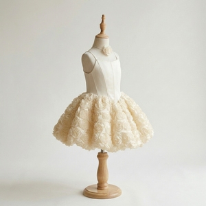 Robe de demoiselle d'honneur Prestige, ivoire, avec rosettes 3D, robe de bal, robe de princesse pour filles, mariage, anniversaire, communion, TUTUPETTI - Product Image 2