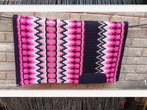 Western Navajo Show Pad Hand Woven <b>Wool</b> Saddle <b>Blanket</b> Traditional Tribal Design Customizable Durable Horse Protection - Product Image 5