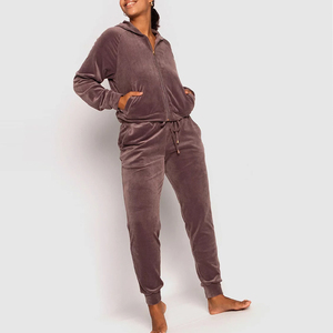 Custom <b>Zip</b> <b>up</b> <b>Cropped</b> Jacket Velvet Tracksuit for Women Two Piece Flare Pants Set Bodysuit Gym Ladies Velour Outfits Activewear - Product Image 5