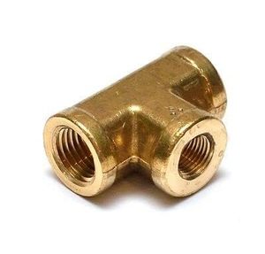 Conector en T de Latón Forjado de Alta Calidad con Rosca Hembra Recta |   Conector de Tubería de 3 Vías en Pulgadas |   Conector en T Roscado NPT OEM - Product Image 1