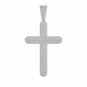 Collar con Colgantes de Cruz Minimalistas, Plata 925 con Baño de Rodio, Dijes de Jesús, Diamantes Cultivados en Laboratorio, para Fiestas Infantiles Cristianas - Product Image 1