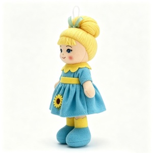customized Mini hanging rag <b>doll</b>,blonde hair bun cloth <b>doll</b>,sunflower plush girl <b>doll</b>,fabric <b>doll</b> ornament,stuffed rag <b>doll</b> - Product Image 5