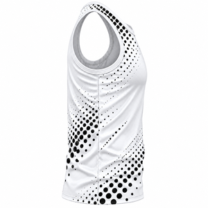 <b>Men's</b> <b>White</b> Dot Printed Tank Top Breathable Polyester Sleeveless Crew Neck Sporty <b>Vest</b> - Product Image 4