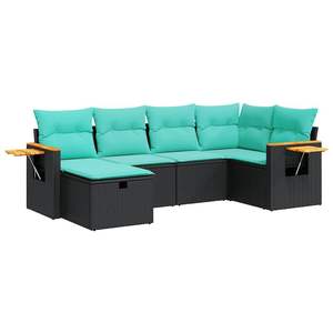 Ensemble de canapés de jardin noir et bleu - Product Image 2