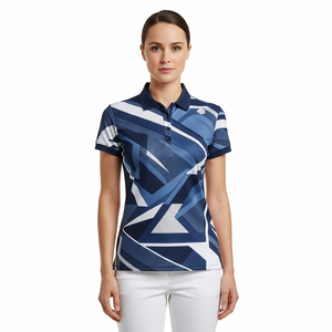 Polo personnalisé en coton et polyester pour femme, t-shirt de golf à manches courtes, t-shirt uni - Product Image 2