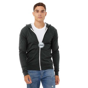 Sudadera con Capucha de Manga Larga para Hombre, Deportiva, Casual, para Correr, con Cremallera, de Tejido Tri-Blend, para Entrenamiento Atlético - Product Image 2