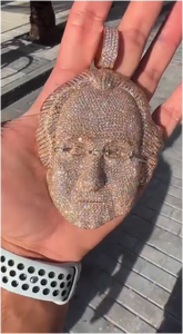 Colgante de Cadena Personalizado con Moissanita de Corte Brillante, Diamantes Engastados, Plata 925, Chapado en Oro, Estilo Hip Hop, Colgantes y Dijes Unisex - Product Image 1