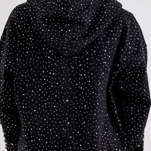 OEM Custom <b>Rhinestone</b> <b>Hoodies</b> Manufacturer Streetwear Hoodie with Crystal Stone Detailing for Clothing Collections - Product Image 6