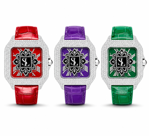 Montre Homme Quartz en Alliage d'Acier Inoxydable 43mm avec Cadran en Verre et Diamants - Résistance à l'Eau 30m Style Hip-Hop - Approvisionnement Direct Usine - Product Image 1