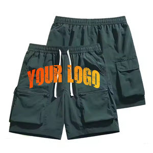 Pantalones Cortos Deportivos Personalizados para Hombre, Color Gris Sólido, Cintura Media, Estilo Urbano, Duraderos, Tácticos, Transpirables, con Doble Bolsillo, 100% Algodón - Product Image 5