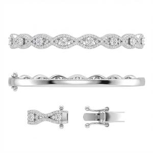 Fabricant chinois de bijoux, bracelet fin rond en or jaune 18 carats de haute qualité avec diamant naturel véritable pour femmes, fiançailles - Product Image 6