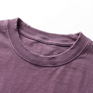T-shirts délavés effet usé en coton épais, coupe oversize, style streetwear décontracté pour hommes - Product Image 5