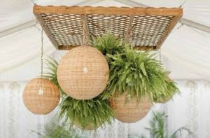Elegant Minimalist Handcrafted <b>Rattan</b> Decorative Hanging <b>Lantern</b> Woven Ceiling Light Shade for Luxury Wedding Venue Decoration - Product Image 2