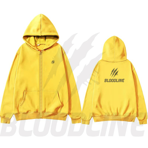 Sudadera con Capucha Negra Unisex Bloodline, Cierre de Cremallera, Corte Regular, Forro Polar, Informal, con Bolsillo Frontal, 100% Algodón, Estilo Hip Hop, Invierno - Product Image 4