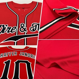 Anti-Bacterial Top Quality OMMiZ men Custom Red Black-White Authentic <b>Baseball</b> Jersey - Product Image 5