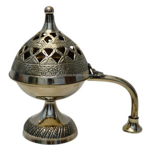 Quemador de Incienso Aromático de Latón Macizo con Asa, Portátil y Ecológico, para Bakhoor, Meditación y Uso Espiritual - Product Image 3