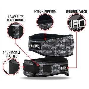 Ceinture de soutien lombaire Euro Sht Co. en néoprène rembourrée EVA, motif camouflage, réglable, respirante, avec fermeture à boucle, protection professionnelle pour la musculation - Product Image 6