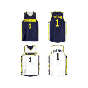 Camiseta de Baloncesto Reversible Personalizada, con Letras y Números Impresos y Cosidos, Uniforme Deportivo, Malla Bordada - Product Image 1