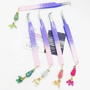 Pince à épiler de qualité supérieure prêt à expédier pince à cils inférieure en acier inoxydable Logo conception inférieure Extension de cils pince à épiler vison - Product Image 2