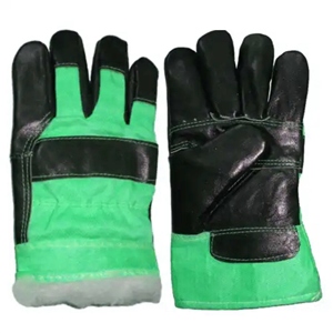 Gants de sécurité de qualité supérieure pour monteurs canadiens, robustes, avec manchette renforcée, en cuir de vachette grainé, dos en coton et fourrure. - Product Image 4