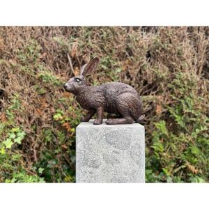 <b>Hand</b> <b>Casted</b> Rabbit Sculpture Bronze Finish For Easter Decoration Garden Supplies Metal Rabbit Statue Customizable Designs - Product Image 6