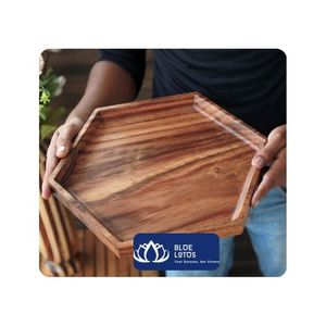 [BEST SELLING] BLUE LOTUS FARM Commercial Grade Polished Wooden <b>Tray</b> for Serving Coffee <b>Tea</b> Juice Beverage Presentation Vietnam - Product Image 1