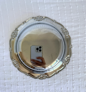 Magnifique plateau de service ovale en argent, couleur argent, personnalisé, pour le thé et le café, idéal pour les mariages et les réceptions. - Product Image 5