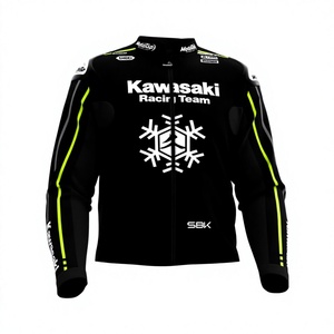 Axel Bassani Rawasaki Black Motorbike Cowhide/Kangaro Leather Track Riding/Racing Made To Measure Hump Biker Jacket CE <b>Protector</b> - Product Image 1