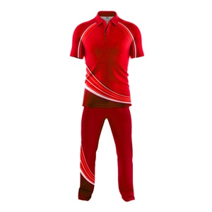 Uniformes de cricket personnalisés de haute qualité 100% polyester pour adultes unisexes, antibactériens, col en V, manches courtes, logo personnalisé, couleurs et tailles - Product Image 1
