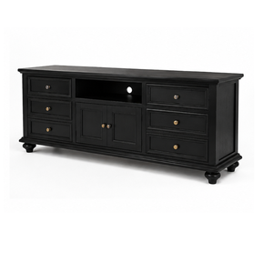 Mueble para TV de Madera de Teca Sólida Negra de Primera Calidad, Consola Multimedia, Mueble de Almacenamiento, Muebles de Lujo para Sala de Estar, Fabricante - Product Image 2