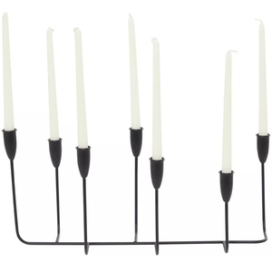 Menorah décorative à 7 bras en aluminium coulé PVD noir mat, design antique, options de personnalisation, décoration de table, décoration intérieure - Product Image 3