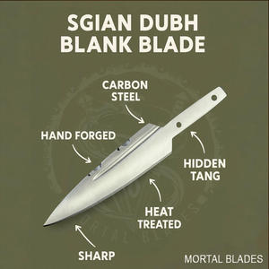 Lames de couteau Sgian Dubh DIY en acier inoxydable pour la fabrication de couteaux, lame écossaise vierge avec étui en cuir - Product Image 1