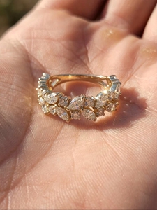 Elegant 925 Sterling <b>Silver</b> Moissanite <b>Eternity</b> <b>Ring</b> Luxury Iced Out Flower Design Full <b>Eternity</b> Band for Women - Product Image 6